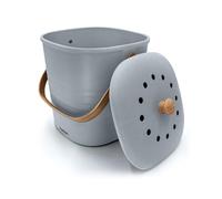 YourCasa poubelle compost cuisine - 4L composteur cuisine pour déchets organiques de cuisine - poubelles à compost avec filtre à charbon actif - seau compost - poubelle de table avec couvercle (Gris)