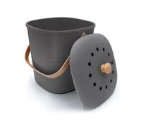 YourCasa poubelle compost cuisine - 4L composteur cuisine pour déchets organiques de cuisine poubelles à compost avec filtre à charbon actif seau compost poubelle de table avec couvercle (Anthracite)