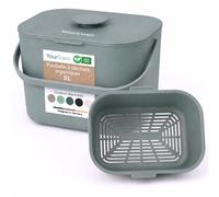 YourCasa Poubelle de cuisine avec poignée ergonomique - Petit comptoir de compost avec couvercle - 5 L - Passe au lave-vaisselle - Anti-odeurs - Tamis intérieur - Composteur de recyclage d'intérieur