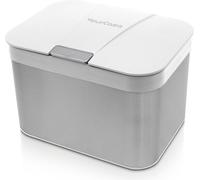 YourCasa® Poubelle de cuisine pour déchets organiques en acier inoxydable - 4,3 L - pour la cuisine - Blanc