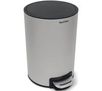 YourCasa Poubelle de salle de bain, 5 l, en acier inoxydable, à fermeture amortie, avec couvercle et fermeture amortie, pour WC, cosmétique, beige