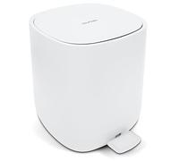 YourCasa® Poubelle salle bain [5L] Design élégant pour salle de bain ou cuisine - Poubelles salle de bain poubelle toilette wc - Poubelle design à pédale avec couvercle et fermeture amortie (Blanc)