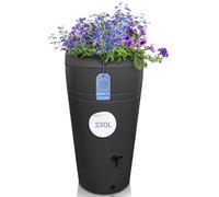 YourCasa Récipient pour Eau de Pluie 230 l - Design Decore - tonneau/réservoir d'eau de Pluie - avec Robinet - récupérateur Eau de Pluie - collecteur Eau de Pluie (Anthracite)