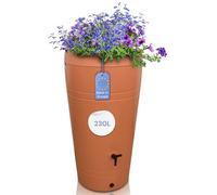 YourCasa Récipient pour Eau de Pluie en Plastique, 230 l, Design Decore - tonneau/réservoir d'eau de Pluie - avec Robinet - récupérateur Eau de Pluie - collecteur Eau de Pluie (Terre Cuite)