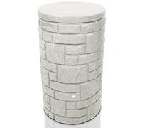YourCasa recuperateur d Eau de Pluie 230 litres [StoneRain] avec Filetage métallique et Couvercle Aspect Pierre - récupérateur Eau de Pluie résistant au Gel en Plastique Reservoir Eau (Gris Clair)