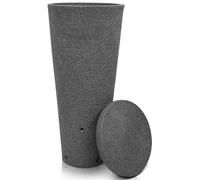 YourCasa Récupérateur d'eau de pluie 120 L [Tubo Tank] avec filetage métallique et couvercle - Baril de pluie résistant au gel en plastique - Citerne d'eau de pluie - Réservoir d'eau de pluie pour