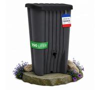 YourCasa Récupérateur d'eau de Pluie 150 L, Mural Compact | Cuve de récupération eau de pluie avec robinet intégré, résistante aux UV, fabriquée en France