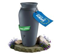 YourCasa Récupérateur d'eau de Pluie 230 L, Amphore avec Robinet | Citerne eau de pluie compacte avec panier filtrant intégré, plastique recyclé résistant UV, pour jardin, terrasse ou balcon