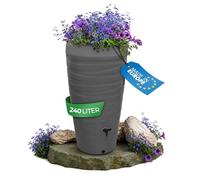 YourCasa Récupérateur d'eau de Pluie 240 L, Design Wave, Gris