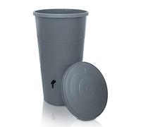 YourCasa récupérateur Eau de Pluie 160 litres [avec collecteur de Pluie] - avec raccord de Tuyau de Descente - Récupérateur Eau de Pluie avec Robinet - Reservoir Eau de Pluie (Gris, 160L)
