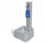 YourCasa Rivano Colonne d'eau de jardin avec bac de récupération 96 cm - Colonne d'eau de jardin aspect pierre, fontaine à eau avec robinet 1/2", résistante aux UV, fabriquée en Europe