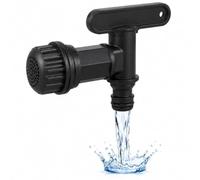 YourCasa Robinet de sortie pour réservoir d'eau de pluie avec filtre - Robinet de 3/4" compatible avec raccord rapide standard - Robinet avec fonction d'arrêt pour réservoir d'eau de pluie (Noir)