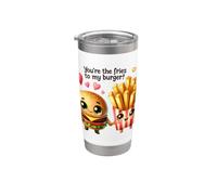 You're The Fries To My Burger Cute Foodie Paire Gobelet isotherme en acier inoxydable double paroi