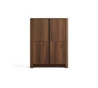 Youri - buffet haut 103 cm effet noyer - 4 portes - Effet noyer