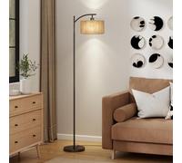 YOURLITE Lampadaire sur Pied Salon,Lampe sur Pied Arc avec Télécommande | Lampadaire à intensité variable ,Abat-jour en Rotin,Boho,pour Chambre, Salle d'Étude, Bureau,Moderne,avec Ampoule LED