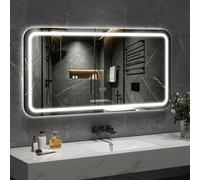 YOURLITE Miroir Salle de Bain avec Éclairage 120x60cm,Miroir Mural Lumineux LED avec 3 Couleurs,Dimmable,Antibuée,Mémoire,Interrupteur Tactile,Verre Trempé,Rectangulaire,IP44,Grande Taille,Horizontal