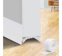 YOUSHARES Bas de Porte Isolant Froid, Joint Bas de Porte Isolation Phonique, Bande D'étanchéité, Boudin de Porte Anti Courant D'air Calfeutrer Porte （Blanc, 1M）