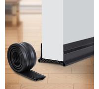 Youshares Bas de Porte Isolant Froid, Silicone Bande D'étanchéité Pas Besoin de Coller, Isolation Phonique, Boudin de Porte Anti Courant D'air Calfeutrer Seuil Porte Noir 1M