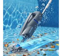 Yousky Vako H10 Aspirateur de piscine à main sans fil, aspiration forte de 18,5 GPM, autonomie de 45 minutes, perche télescopique, double têtes de brosse pour piscines hors sol, creusées, spas et