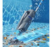 Yousky Vako H11 Aspirateur de piscine à main sans fil, aspiration puissante de 18,5 GPM, perche télescopique, autonomie de 60 minutes, double têtes de brosse pour piscines hors sol, creusées, spas et