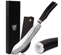 YOUSUNLONG couteau de boucher 204mm Chef - Cimeter Steak japonais Damas Sharp Knife - Manche en ébène