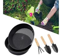 YouXiaor 3PCS Tamis de Jardin en Plastique Tamis de Jardinage Tamis à Sable Tamis à Compost Tamis à Terre Plantes Succulentes Sable Pierre Filtre Outil Jardinage Tamis (Noir)