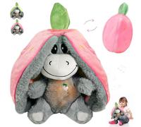 YOUYIKE Loutre Qui Respire, Mini Lumineuse Musicale Anxiete Doudou Peluche avec Battement de Coeur, Personnalisée Peluche Ane, Jeux Sensoriel Cadeau pour Ma Loutre Calin Bonne Nuit (Rose)