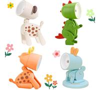 YOUYIKE Mignon de Lampe de Bureau de LED, 4 Pièces Lampes De Nuit Cartoon Miniature, Pile Incluse, Kawaii Mini Lampe de Bureau, pour un Cadeau D'anniversaire, Cadeau Pour les Enfants