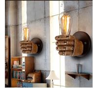 YoWei 2Pcs Rétro Applique Murale Industrielle en Métal Lustre Murale Poing Gauche pour Bar Café Salon Blanc