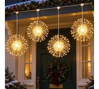 yowin Guirlande Lumineuse de Noël 4x120 LED Lamps Feux d'artifice | Alimenté per USB, 8 Modes Guirlande Lumineuse Fil de Cuivre à Télécommande pour Intérieure Extérieure Noël Décoration