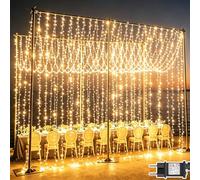 yowin Guirlande Lumineuse Exterieure 6m x 3m 600 LED Rideau Lumineux Noël | Guirlande LED Extérieur et Intérieur avec Transformateur, Étanche 8 Modes & Timer Rideau LED Décoration Noel, Mariage, Jardin