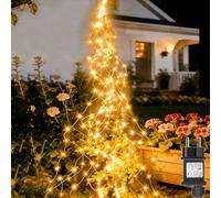 yowin Guirlande Lumineuse Sapin Noël 1M 100 LED Lumières de Noël avec Transformateur, Timer, 8 Modes Lumineux Cascade Étanche Guirlande Lumineuse pour Interieur Exterieur Décoration - Blanc Chaud