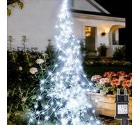 yowin Guirlande Lumineuse Sapin Noël 1M 100 LED Lumières de Noël avec Transformateur, Timer, 8 Modes Lumineux Cascade Étanche Guirlande de Noel Lumineuse pour Interieur Exterieur Décoration - Blanc