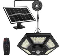 yowin Lampe Solaire Intérieur Extérieur 180 LED 1000LM Lumiere Suspendue | 5 Modes Étanche Eclairage Solaire Detecteur de Mouvement avec Télécommande pour Jardin Cabanon Tonelle Gazebo Maison Garage