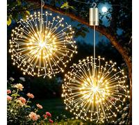 yowin Lumière de Feux d'Artifice 2 Pièces 198 LED | Feu d'artifice Alimentés par Batterie avec Télécommande, 8 Modes Lampe Étanche pour Intérieure Extérieure - Blanc Chaud