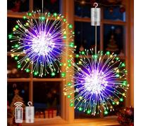 yowin Lumière de Feux d'Artifice 2 Pièces 198 LED | Feu d'artifice Alimentés par Batterie avec Télécommande, 8 Modes Lampe Étanche pour Intérieure Extérieure - Multicolore