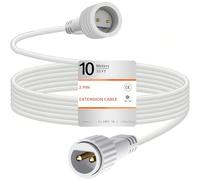 yowin Rallonge Électrique 10M Connecteur Guirlande LED Exterieur, 2 Broches Prolongateur IP65 Étanche Rallonge Guirlande Lumineuse pour Éclairage de Noël, Sapin Lumineuse, Rideau Lumineux - Blanc