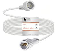 yowin Rallonge Électrique 6M Connecteur Guirlande LED Exterieur, 2 Broches Prolongateur IP65 Étanche Rallonge Guirlande Lumineuse pour Éclairage de Noël, Sapin Lumineuse, Rideau Lumineux - Blanc