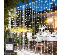 yowin Rideau Lumineux 300 LED Guirlande Lumineuse Mariage avec Transformateur, Timer, 8 Modes Étanche Rideau Lumineux Noël pour Pergola Jardin Extérieur Interieur Décorations - Blanc