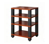 YOWLLXOF Support Rack Audio 1 à 4 Niveaux pour Rangement multimédia HiFi | Cadre métallique, amortissant, étagères modulables, haute stabilité, pour home-cinéma et console moderne(C,4 Tier)