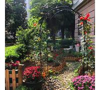 YOXALL Arche Rosier grimpant Arche de Jardin en métal Treillis pergola Plante Grimpantes Tuteur Colonne Arceau à Rosiers (Color : Noir, Size : 140 Large x 230cm Haut)