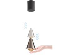 YOXANG Créatif Commutateur tactile Éclairage Lumière suspendue Chambre à coucher Forme Conique Luminaires suspendus Montée et descente Réglable Lumières suspendues Salle à manger Aluminium Art Lustres