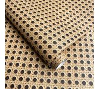 YOYUMI Papier Peint Adhesif Mural tapis en paille de rotin | Papier peint pour bureaux, chambres d'hôtes, armoires et plateaux de table, autocollants à faire soi-même