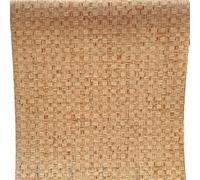 YOYUMI Papier Peint Adhesif Mural texture du tissu tissé en bambou | Revêtement vinyle pour meubles de style chinois, papier peint pour chambre à coucher