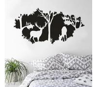 YOZYOOOZ Autocollant mural thème forêt, décoration d'intérieur, cerf sauvage, chasse en forêt