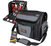 Sac à outils YPC Foreman XL – Sac de rangement portable avec mousqueton, imperméable, résistant à la déchirure, poignée métallique robuste et bandoulière rembourrée, gris-noir, 37 x 36 x 27 cm – Capac