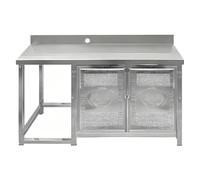 YPIOUREN Plan de Travail INOX, Plan de Travail Cuisine, Meuble INOX | Peut Contenir des Bouteilles de Gaz, Capacité de Charge de 300 Kg(Model A,110x50x75cm/43.3x19.7x29.5in)