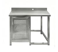 YPIOUREN Plan de Travail INOX, Plan de Travail Cuisine, Meuble INOX | Peut Contenir des Bouteilles de Gaz, Capacité de Charge de 300 Kg(Model B,100x50x75cm/39.4x19.7x29.5in)