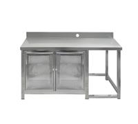 YPIOUREN Plan de Travail INOX, Plan de Travail Cuisine, Meuble INOX | Peut Contenir des Bouteilles de Gaz, Capacité de Charge de 300 Kg(Model B,110x50x75cm/43.3x19.7x29.5in)