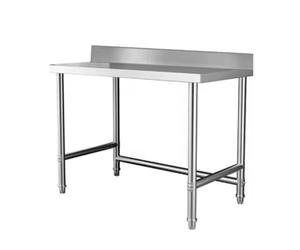 YPIOUREN Table INOX, Plan de Travail Cuisine, Table Plancha Exterieur | Avec Dossier en Acier Inoxydable, Résistant aux Éclaboussures et Capacité de Charge de 200 Kg(90x60x80cm/35.4x23.6x31.5in)